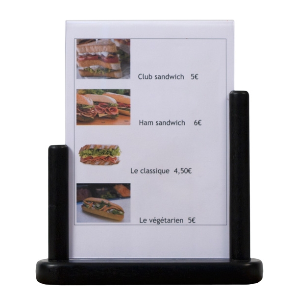 Lot De 5 Porte-Cartes En Bois Noir - Pour Menus, Numéros De Table, Cartes De Visite - Décoration Fête