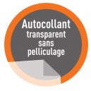 Autocollant PVC Transparent  sans pelliculage