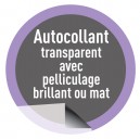 Autocollant PVC Transparent  avec pelliculage