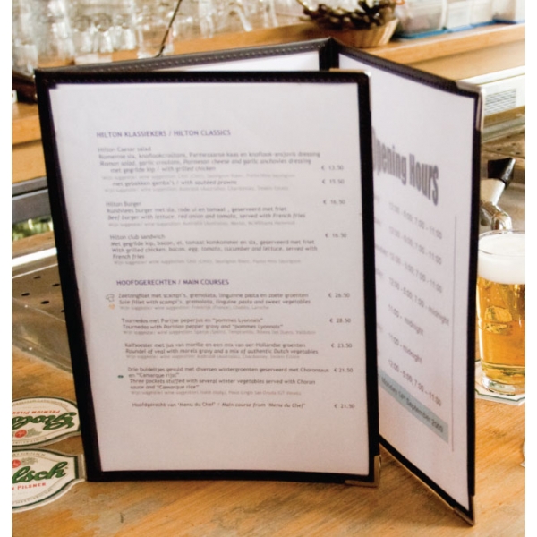 Insert pour Protège-menus A4 - Transparent SECURIT Lot de 10