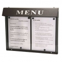 Porte menu extérieur à LED - 2 pages 