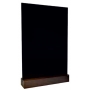 Ardoise de table A4 - Socle bois marron 