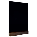 Ardoise de table A5 - Socle bois marron 