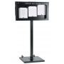 Porte-menus  LED - 3 x A4  - pied central